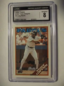 1988 Topps Tony GWYNN Wrong Back ERROR CGC 8 NM/MINT- Padres - Picture 1 of 2