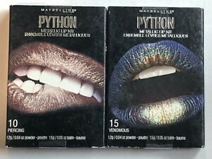 Maybelline Python Metallic Lip Kit, 10 Piercing & 15 Venomous, 2 Pack