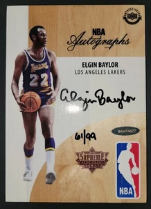 2017 Upper Deck NBA💥Supreme Hard Court Elgin Baylor Autograph 🏀 Logo Man /99👀 - Picture 1 of 5