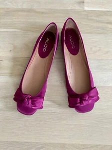 ALDO purple satin bow ballet shoes, size 39, NWOB - Picture 1 of 6