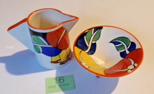 G#16 CLARIS CIIFF COLLECTION MILCHKÄNNCHEN & ZUCKERDOSE WEDGEWOOD - Bild 1 von 2