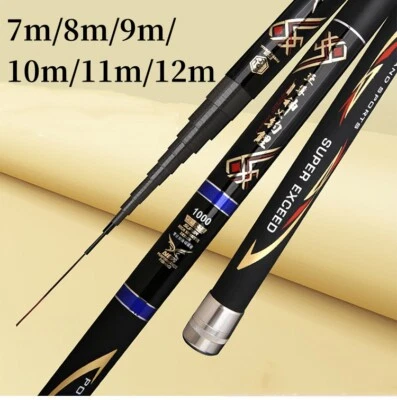 7M/8M/10M/11M/12M Carbon Fiber Fishing Rod Telescopic Fishing Pole Stream Rods - Image 1 of 4