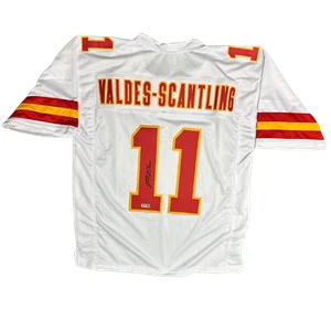 Marquez Valdes Scantling Signed White Super Bowl Chiefs Custom Autographed Footb - Picture 1 of 3