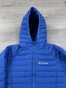 Columbia Jacket Youth M 10/12 Blue Powder Lite Omni-Heat Zip Quilted Warm Girls - Picture 1 of 12