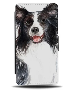 Border Collie Estuche Billetera Abatible Perro Mascota Acuarela Mascota Pintura Negro Blanco K672 - Imagen 1 de 3