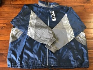VINTAGE RIGO Sportswear Mens Long Sleeve Blue Gray Jacket Windbreaker Sz XL NWT - Picture 1 of 8