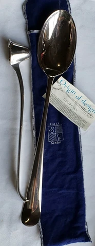 Silver Gifts S & G Lg Serving Spoon & Candle Snuffer Set Gregorian Pattern Cover