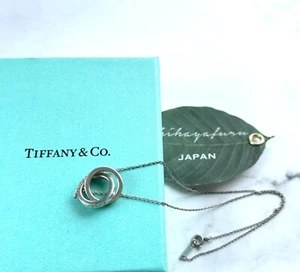 Auth TIFFANY&Co. 1837 Interlocking Circles Necklace Pendant Silver 925 FastShip - Picture 1 of 14