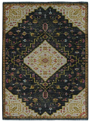 Linon Logan Gazia Polyester 2' X 3' Accent Rug in Black and Ivory - Image 1 of 4