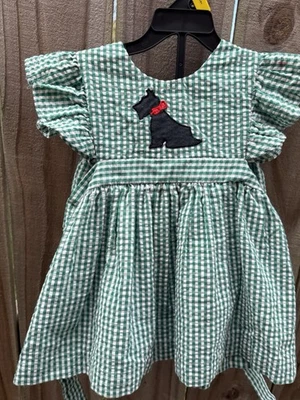 Vintage Samara Rn27860 Green & White Dress & Bloomers Girl Size 2T - Image 1 of 4