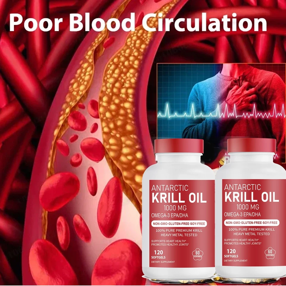 Aceite de Krill Antártico 1000mg con Omega-3s EPA DHA y Astaxantina 1 Pack Foto 1 de 3