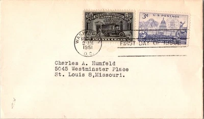 Vintage FDC USPS Scott #1001-E14 Colorado Statehood Special Delivery Stamp c1951 - Image 1 of 3
