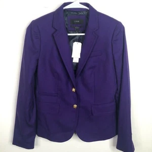 NEW J. CREW $198 Purple Wool Classic Schoolboy Blazer Womans Size 0 Style 48682 - Picture 1 of 10