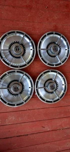 FOUR VINTAGE 1964 64 CHEVROLET CHEVY IMPALA SS HUBCAPS WHEEL COVERS - Picture 1 of 8