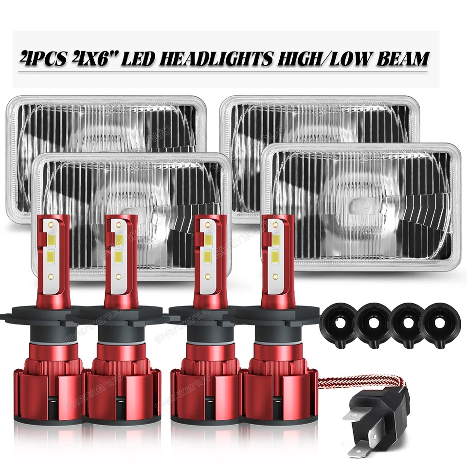 Faros LED 4x6" alto/bajo para camioneta Chevrolet C10 C20 C30 K10 K20 1980-1985 4 piezas Foto 1 de 1