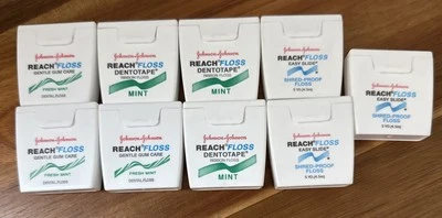 Johnson&Johnson Reach hilo dental lote de 9 cintas dentales de cuidado suave fácil Foto 1 de 4