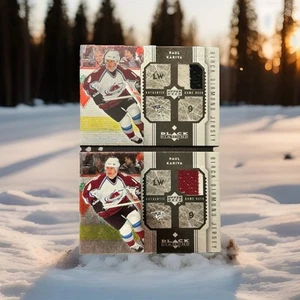 (2) 2005-05 BLACK DIAMOND PAUL KARIYA 2 COLOR GAME USED JERSEY CARDS! AVALANCHE - Picture 1 of 3