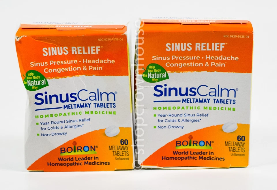 2 Boiron SINUSCALM Alivio del Frío Congestión Homeopático 60 Comprimidos Nuevo en Caja 07/2029 Foto 1 de 4