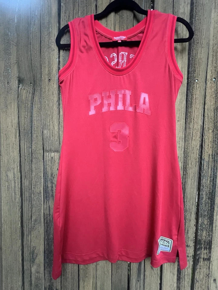 Allen Iverson Phila 76ers Rare Mitchell & Ness Throwback Jersey Red Out Women M - Image 1 of 4