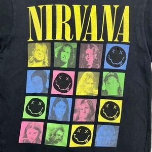 Nirvana Kurt Cobain Smile Band T-shirt Van Tee Mens M Used CAVE-0 - Picture 1 of 8