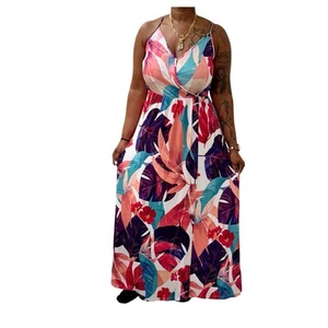 ININ Maxi dress Multi Color Floral Sleeveless Beach Party wedding women’s large - Picture 1 of 8