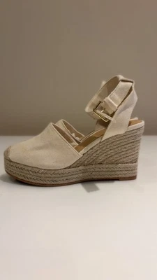 H&M Espadrille Canvas Sandals Wedge Shoes Beige Size 3 - image 1 of 4