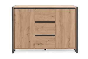 Kommode Sideboard 120 cm Denver Anrichte Eiche anthrazit grau Industrial Look  - Bild 1 von 5