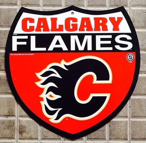 CARTELLO Prodotto Ufficiale NHL fans team CALGARY FLAMES Hockey ghiaccio USA - Imagen 1 de 1