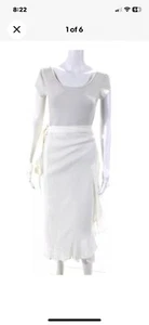 Melissa Odabash Coverup/ Wrap Skirt, White Cotton Size Small - Picture 1 of 6