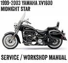 1999-2003 Yamaha XV1600 Road Star Midnight Workshop Service Manual CD PDF
