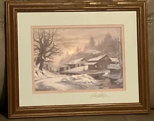 Vintage 1988 Lee Roberson "Home By Dark" Signed Print Framed and Matted 16"x13" - Picture 1 of 19