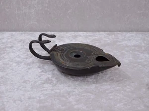 Égyptienne Design Bronze Lampe à Huile Poignée de Serpent - Style Ancien - - Imagen 1 de 7