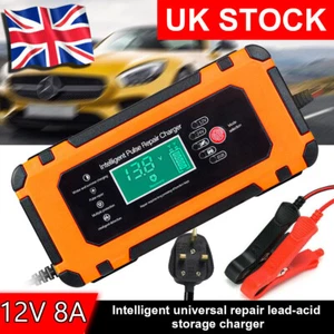 8A Smart Car Battery Fast Charger 12V Charger Automatic Pulse Repair AGM/GEL UK - Picture 1 of 13