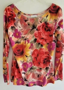 Vintage Womens rue de Turbigo Flowered Top Size? 18" armpit to armpit lenght 24" - Picture 1 of 3