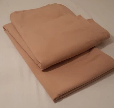 New Light Beige 90" x 90" Material Tablecloth Sheet Covering Sewn Edge - Image 1 of 4