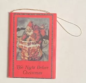 Vintage Night Before Christmas Miniature Book Christmas Ornament Made in Taiwan - Picture 1 of 2