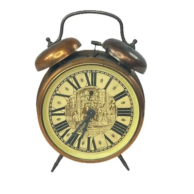 Vintage Jerger Twin Bell Copper Alarm Clock Western Germany - Image 1 of 2