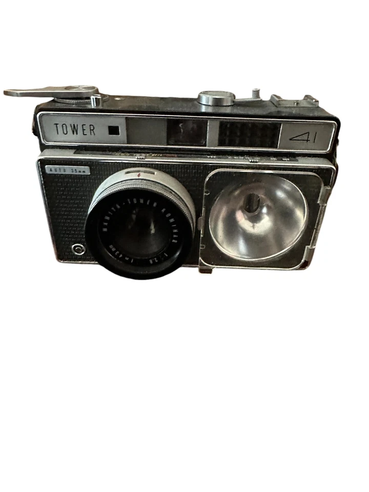 De colección Torre 41 Automático 35mm Cámara Sears Telémetro Flash Guía Japón Negro Foto 1 de 4