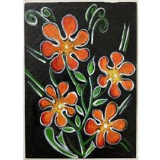 ACEO ORIGINAL PAINTING Mini Collectible Art Card Signed Nature Flowers Ooak