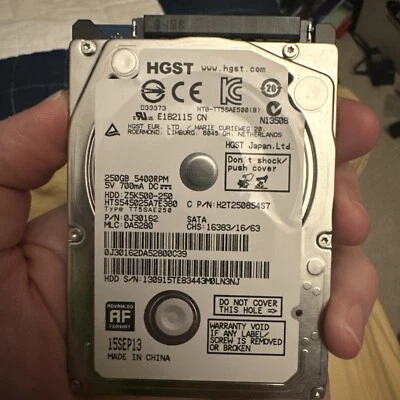 HGST Travelstar 5K250 HTS542525K9SA00 250 GB,Internal,5400 RPM,2.5" (0A53329)... - Image 1 of 4