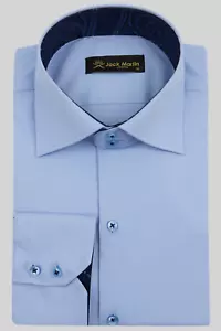 Jack Martin - Mens Trimmed Button Down Long Sleeve Casual & Dress Shirts For Men - Picture 1 of 24