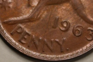 * 1963y. PENNY CAROUSEL ROO PENNY COIN DIE CRACK TO ROO #PSA35 - Picture 1 of 14