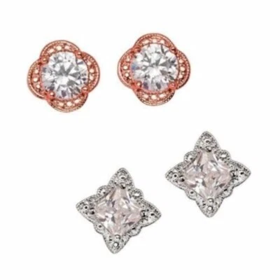 AVON PICTURE PERFECT CZ STUDS (SILVERTONE ONLY) ~ NEW!!! - Изображение 1 из 4