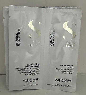 ALFAPARF SEMI DI LINO ILLUMINATING  LOW SHAMPOO + ILLUMINATING  MASK 0.35 OZ X10 - Image 1 of 4