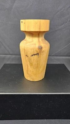 Hand Turned Raw Edge Wood Vase Cabin Cottage Rustic - Image 1 of 4