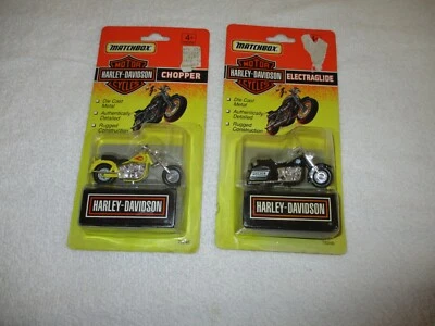 LOT OF 2 MATCHBOX HARLEY DAVIDSON MOTORCYCLES CHOPPER ELECTRAGLIDE 1993 - Image 1 of 4