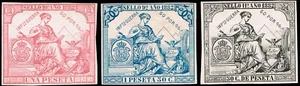España./ Fiscales 1882. Alemany x 239-40-41. "Impuesto de Guerra" Muy Raros. - Picture 1 of 1
