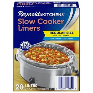 Reynolds Kitchens Slow Cooker Liners Regular Fits 3-8 Quarts 20 Count - Picture 1 of 8
