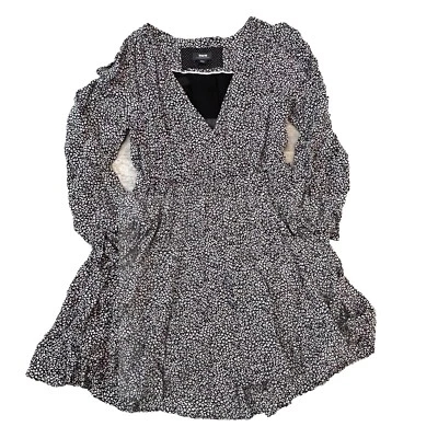 Mini Vestido Blusa Anthropologie Maeve Mujer Talla Pequeña Negro Blanco Geométrico Foto 1 de 4