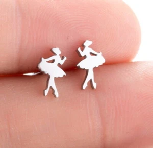 Ballet Dancer - Stud Earrings - Hypoallergenic 316L Steel - GIFT BOXED - Picture 1 of 3